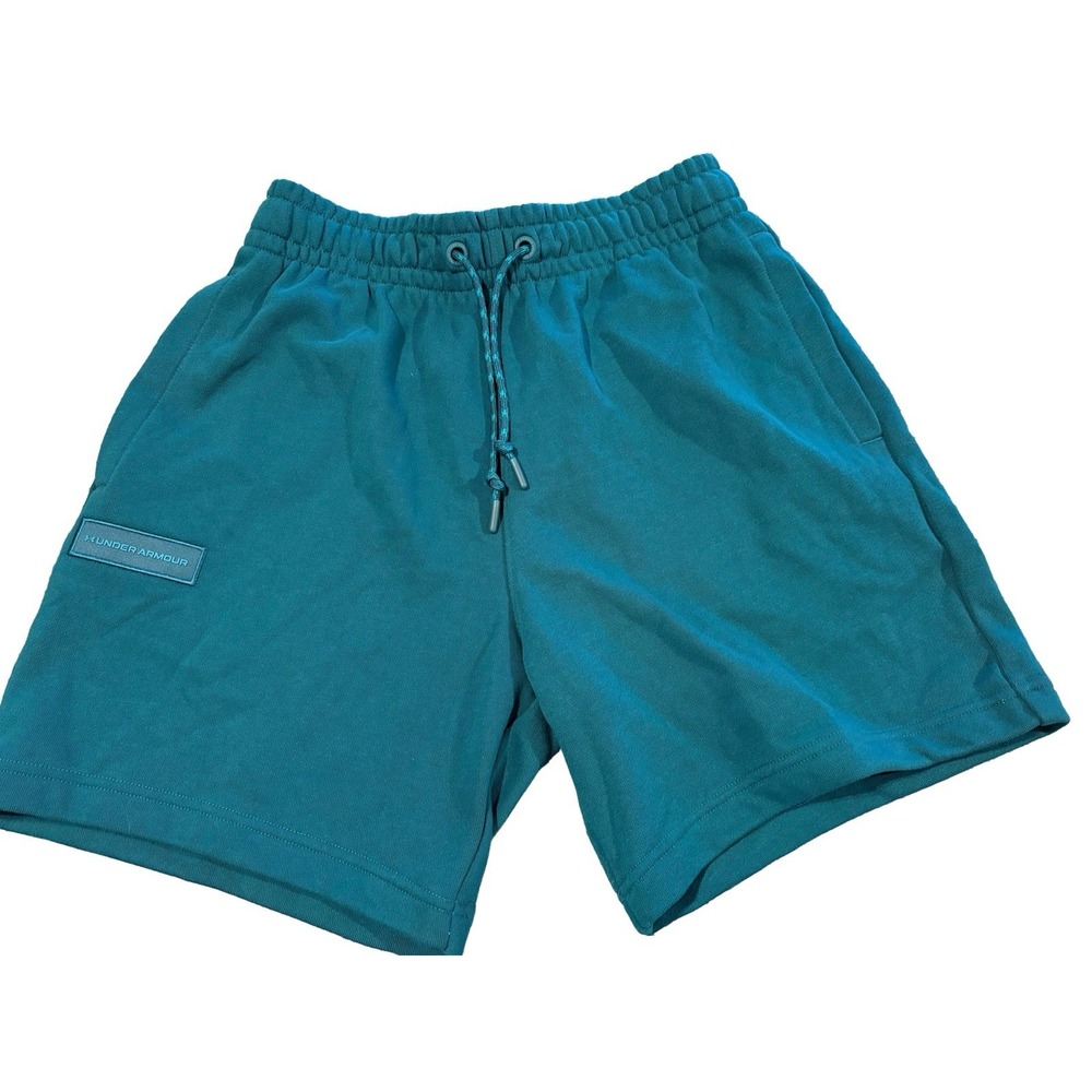 Under Armour Men's UA Rival‎ Terry Heavyweight Shorts Green Teal Size M Medium
